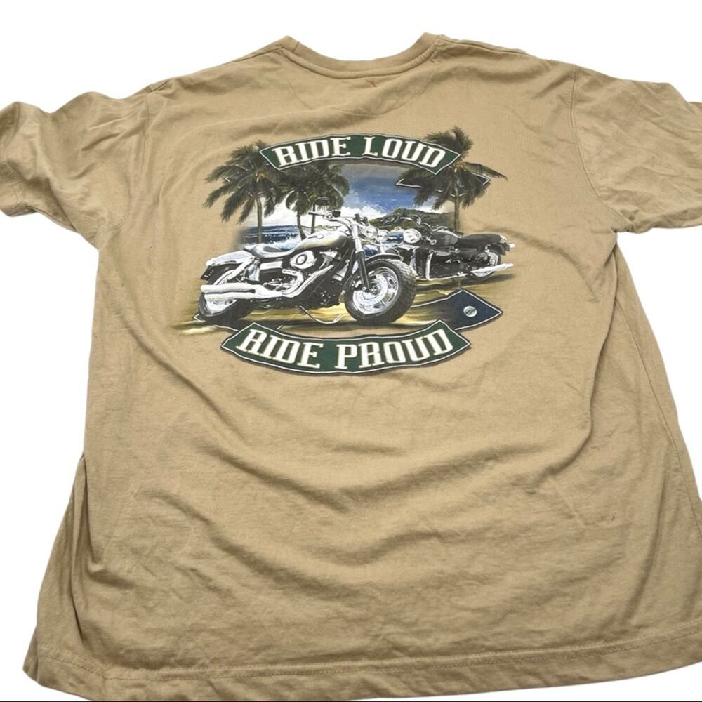 NEWPORT BLUE Ride Loud - Ride Proud men's graphic tee size LARGE bikers moto